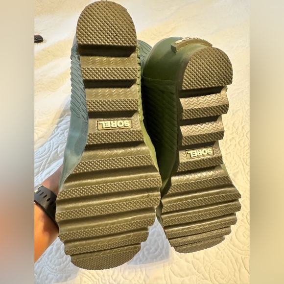 🔥SOREL - Joan TALL WEDGE Green RAIN BOOTS🔥 ☔️ - Picture 7 of 10
